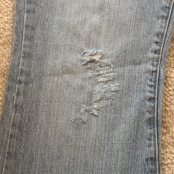 Abercrombie & Fitch Light Blue Distressed Flare Jeans - Picture 4 of 8
